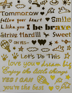 S24-80 Rub-on Stickers with metallic gold