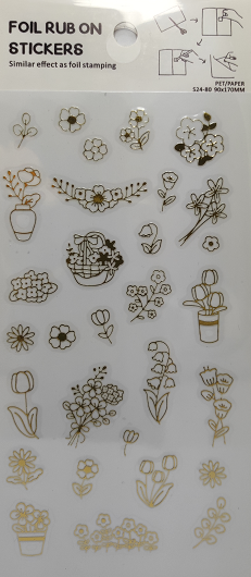 S24-80 Rub-on Stickers with metallic gold