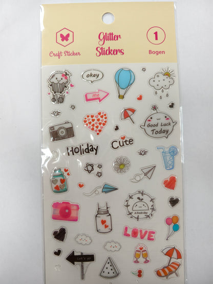 SK25 Kristall Stickers mit Wörter