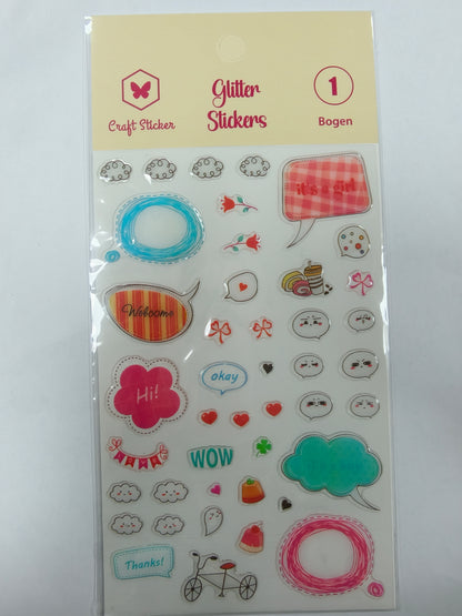 SK25 Kristall Stickers mit Wörter