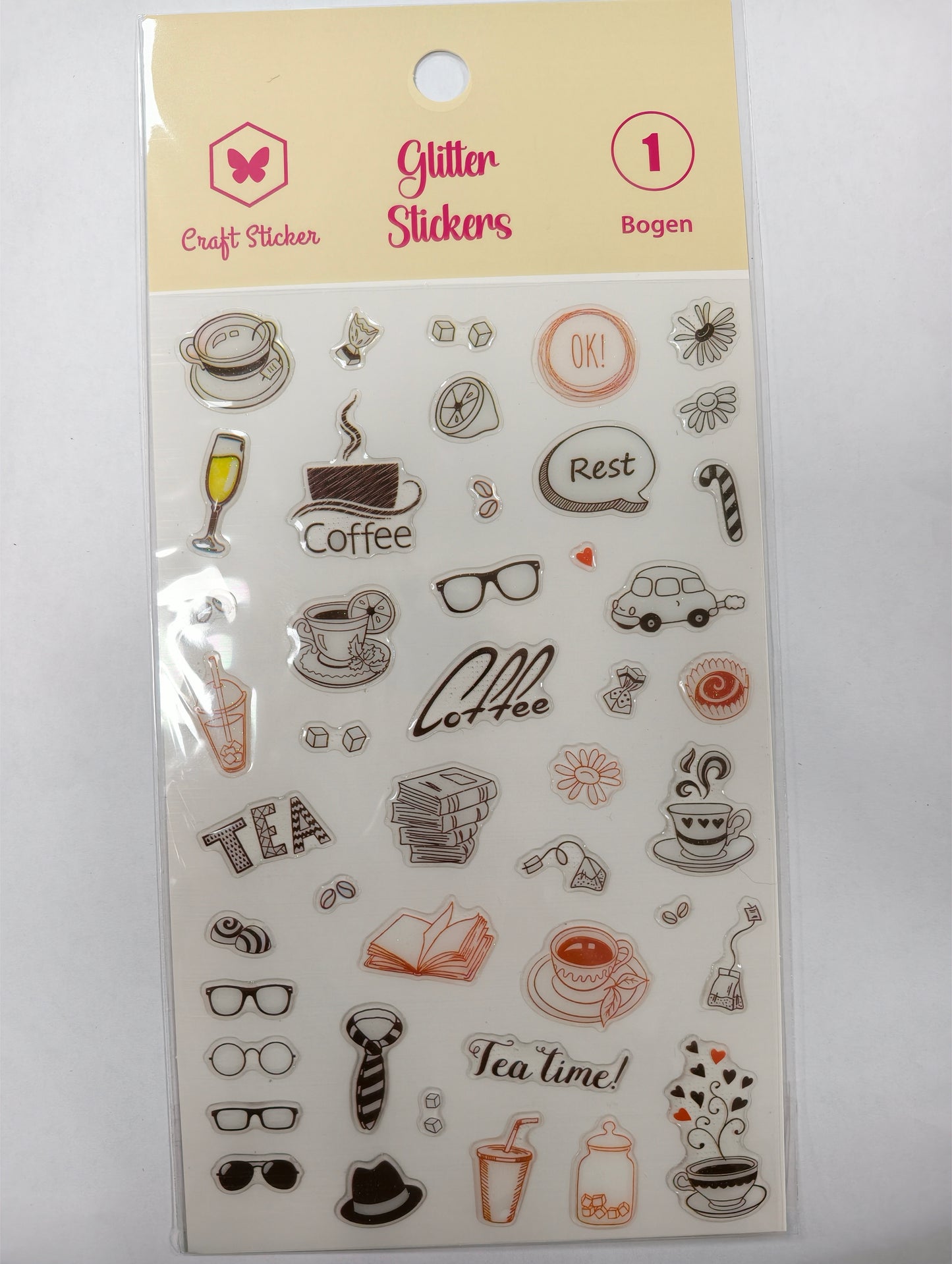 SK25 Kristall Stickers mit Wörter