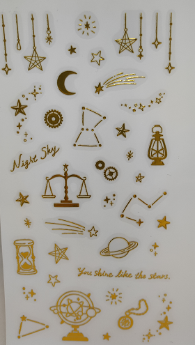 S24-80 Rub-on Stickers with metallic gold