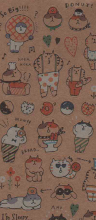 S24-14 Craft Paper Sticker Cartoon