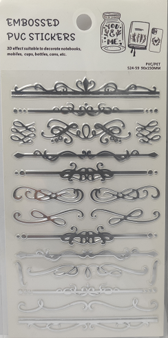 S24-58 3D Emobssed Stickers